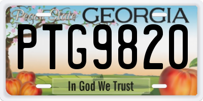 GA license plate PTG9820