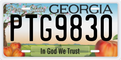GA license plate PTG9830