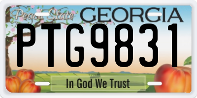 GA license plate PTG9831