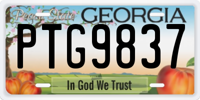 GA license plate PTG9837