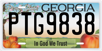 GA license plate PTG9838
