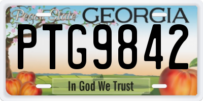GA license plate PTG9842
