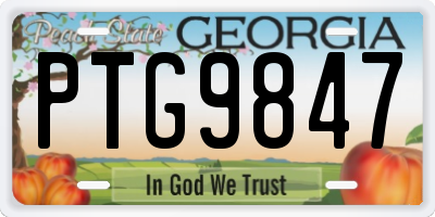 GA license plate PTG9847