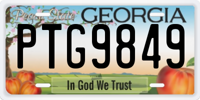 GA license plate PTG9849