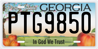 GA license plate PTG9850