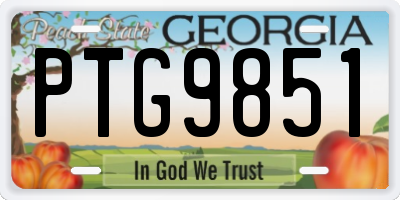 GA license plate PTG9851