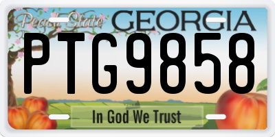 GA license plate PTG9858