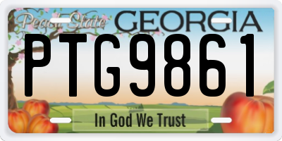 GA license plate PTG9861