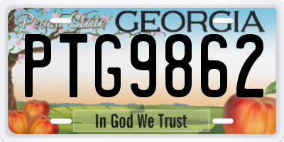 GA license plate PTG9862