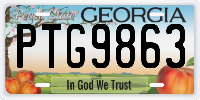 GA license plate PTG9863
