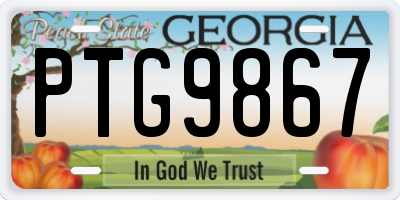 GA license plate PTG9867
