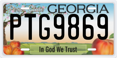 GA license plate PTG9869