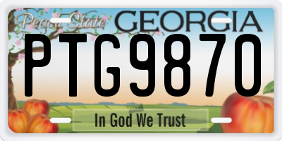 GA license plate PTG9870