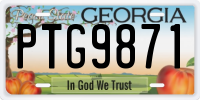 GA license plate PTG9871