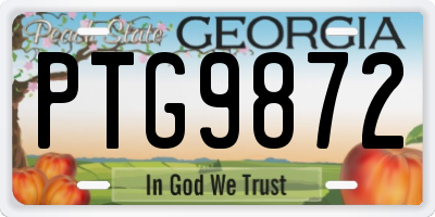 GA license plate PTG9872