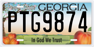 GA license plate PTG9874