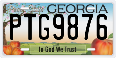 GA license plate PTG9876