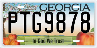 GA license plate PTG9878