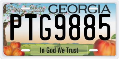 GA license plate PTG9885