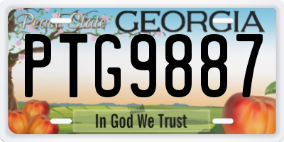 GA license plate PTG9887