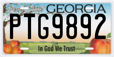 GA license plate PTG9892