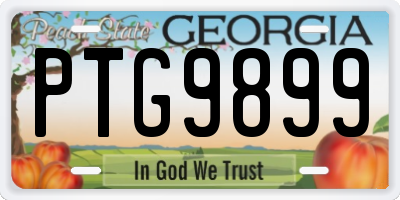 GA license plate PTG9899