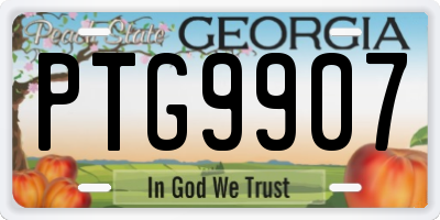 GA license plate PTG9907