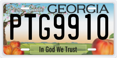 GA license plate PTG9910