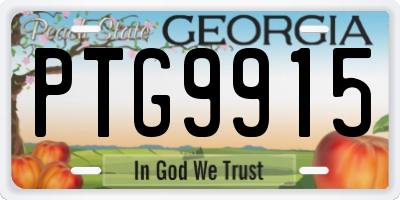 GA license plate PTG9915