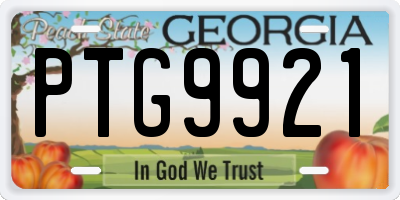 GA license plate PTG9921