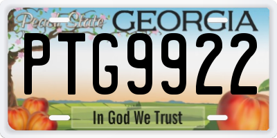 GA license plate PTG9922