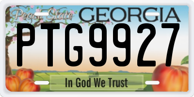 GA license plate PTG9927