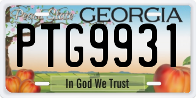 GA license plate PTG9931
