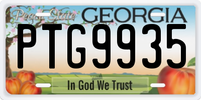 GA license plate PTG9935