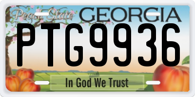 GA license plate PTG9936