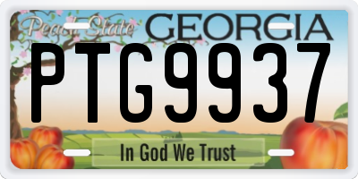 GA license plate PTG9937