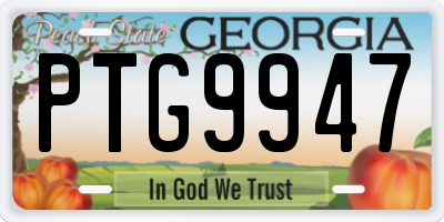 GA license plate PTG9947