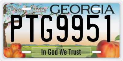 GA license plate PTG9951