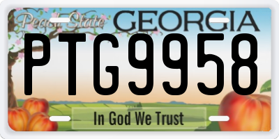 GA license plate PTG9958