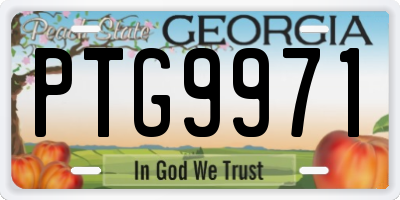 GA license plate PTG9971