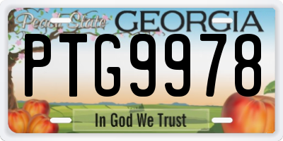 GA license plate PTG9978