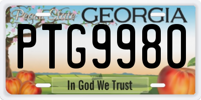 GA license plate PTG9980