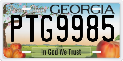 GA license plate PTG9985