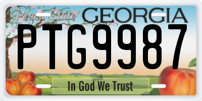 GA license plate PTG9987