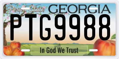 GA license plate PTG9988