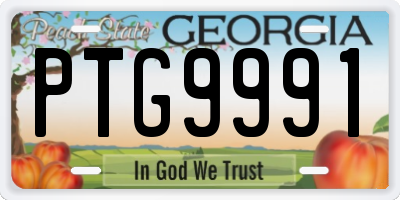 GA license plate PTG9991