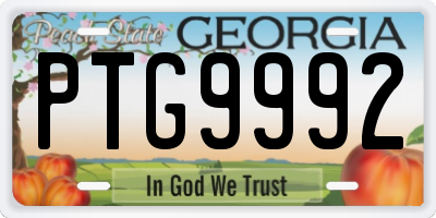 GA license plate PTG9992