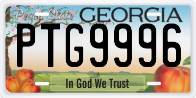 GA license plate PTG9996