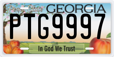 GA license plate PTG9997