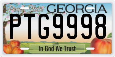 GA license plate PTG9998
